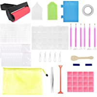 SENHAI 75 piezas de herramientas de pintura de diamantes 5D- kits de accesorios con caja de bordado de diamante- rodillo…